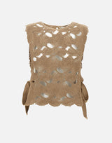 KANGRA Top con lavorazione Cornely BEIGE Donna 