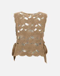 KANGRA Top con lavorazione Cornely BEIGE Donna 