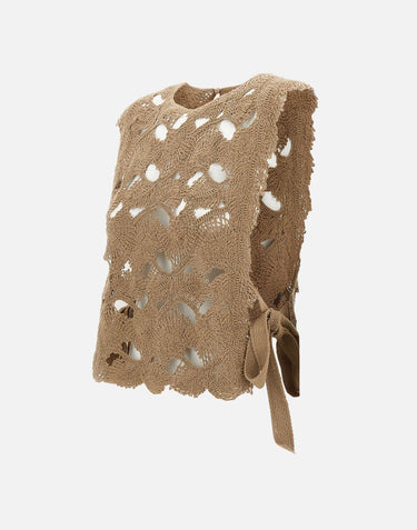 KANGRA Top con lavorazione Cornely BEIGE Donna 