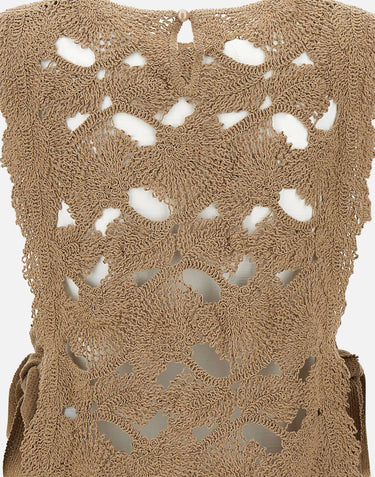 KANGRA Top con lavorazione Cornely BEIGE Donna 