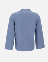 KANGRA Polo rasata con fondo asimmetrico Light Blue Donna 
