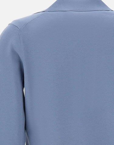 KANGRA Polo rasata con fondo asimmetrico Light Blue Donna 