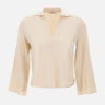 KANGRA Polo rasata con fondo asimmetrico WHITE Donna 