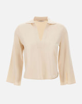 KANGRA Polo rasata con fondo asimmetrico WHITE Donna 