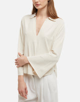 KANGRA Polo rasata con fondo asimmetrico WHITE Donna 