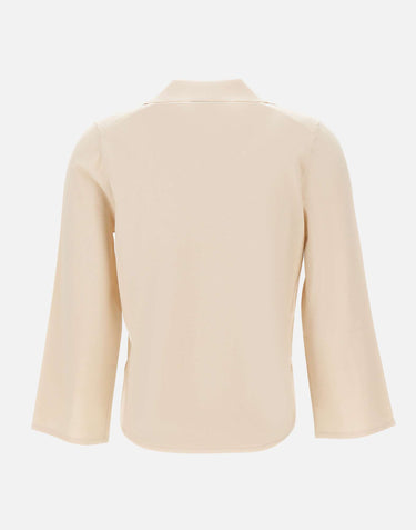 KANGRA Polo rasata con fondo asimmetrico WHITE Donna 
