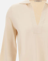 KANGRA Polo rasata con fondo asimmetrico WHITE Donna 
