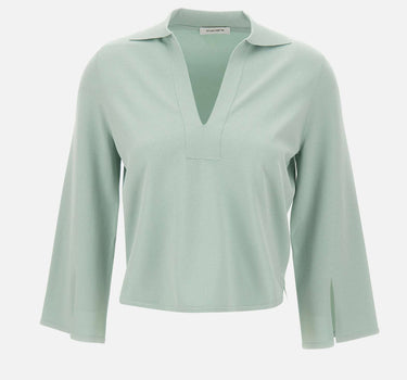 KANGRA Polo rasata con fondo asimmetrico GREEN Donna 