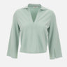 KANGRA Polo rasata con fondo asimmetrico GREEN Donna 