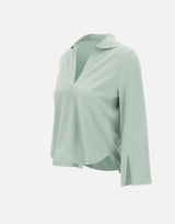 KANGRA Polo rasata con fondo asimmetrico GREEN Donna 