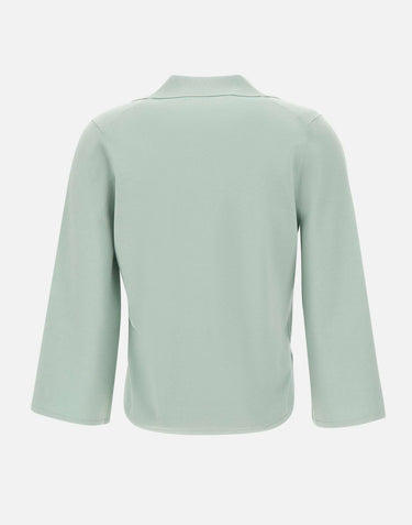 KANGRA Polo rasata con fondo asimmetrico GREEN Donna 