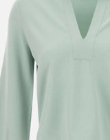 KANGRA Polo rasata con fondo asimmetrico GREEN Donna 