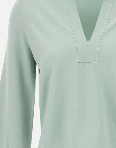 KANGRA Polo rasata con fondo asimmetrico GREEN Donna 
