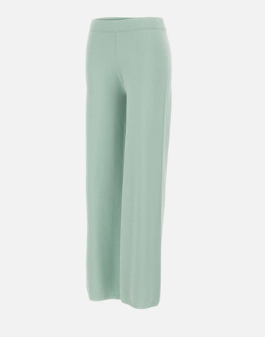 KANGRA Pantaloni palazzo in maglia rasata GREEN Donna 