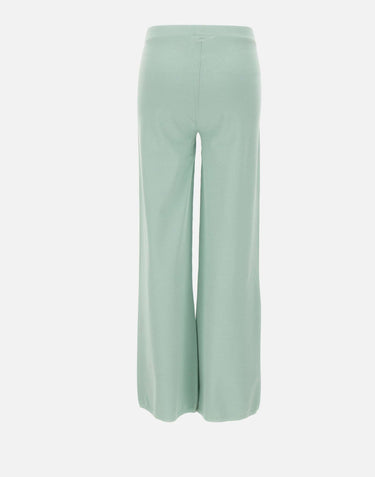 KANGRA Pantaloni palazzo in maglia rasata GREEN Donna 