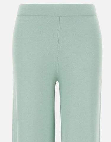 KANGRA Pantaloni palazzo in maglia rasata GREEN Donna 