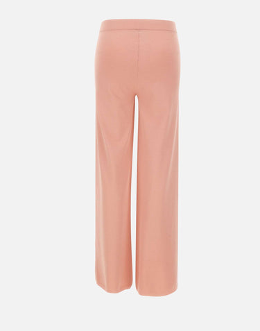 KANGRA Pantaloni palazzo in maglia rasata Pink Donna 