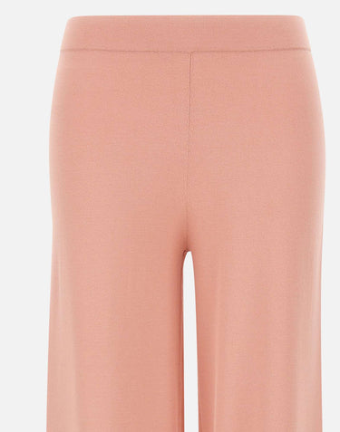KANGRA Pantaloni palazzo in maglia rasata Pink Donna 