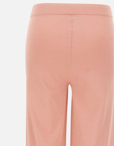 KANGRA Pantaloni palazzo in maglia rasata Pink Donna 