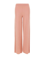 KANGRA Pantaloni palazzo in maglia rasata Pink Donna 