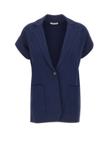 KANGRA Blazer in maglia smanicato BLUE Donna 