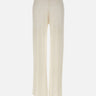 KANGRA Pantaloni palazzo in maglia di lino WHITE Donna 