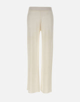 KANGRA Pantaloni palazzo in maglia di lino WHITE Donna 