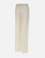 KANGRA Pantaloni palazzo in maglia di lino WHITE Donna 