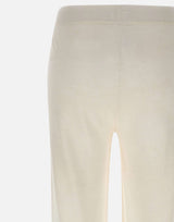 KANGRA Pantaloni palazzo in maglia di lino WHITE Donna 