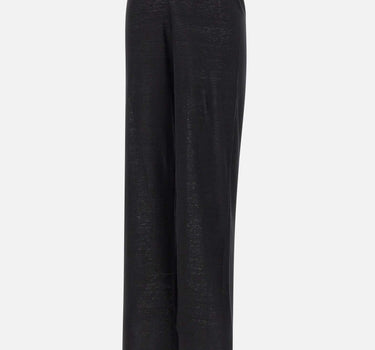 KANGRA Pantaloni palazzo in maglia di lino BLACK Donna 