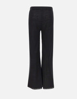 KANGRA Pantaloni palazzo in maglia di lino BLACK Donna 
