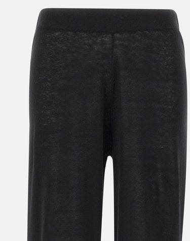 KANGRA Pantaloni palazzo in maglia di lino BLACK Donna 