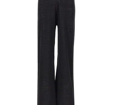KANGRA Pantaloni palazzo in maglia di lino BLACK Donna 
