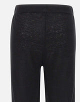 KANGRA Pantaloni palazzo in maglia di lino BLACK Donna 