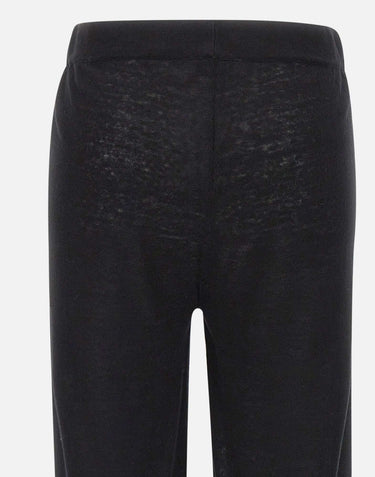 KANGRA Pantaloni palazzo in maglia di lino BLACK Donna 