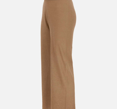 KANGRA Pantaloni palazzo in maglia di lino BROWN Donna 