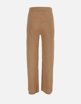 KANGRA Pantaloni palazzo in maglia di lino BROWN Donna 