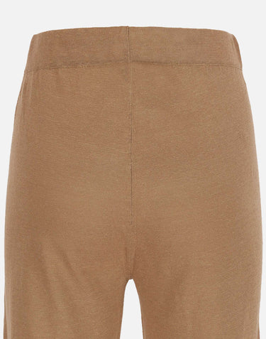 KANGRA Pantaloni palazzo in maglia di lino BROWN Donna 