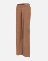 KANGRA Pantaloni palazzo in maglia di lino BROWN Donna 