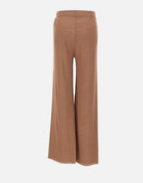 KANGRA Pantaloni palazzo in maglia di lino BROWN Donna 