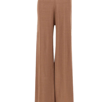 KANGRA Pantaloni palazzo in maglia di lino BROWN Donna 