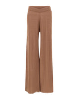KANGRA Pantaloni palazzo in maglia di lino BROWN Donna 
