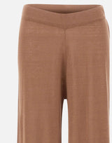 KANGRA Pantaloni palazzo in maglia di lino BROWN Donna 