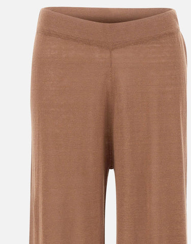 KANGRA Pantaloni palazzo in maglia di lino BROWN Donna 