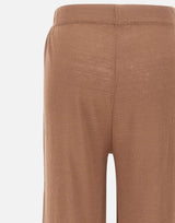 KANGRA Pantaloni palazzo in maglia di lino BROWN Donna 