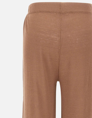 KANGRA Pantaloni palazzo in maglia di lino BROWN Donna 