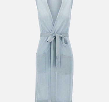 KANGRA Gilet lungo Light Blue Donna 