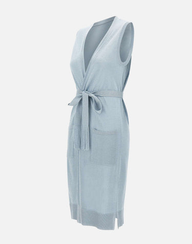 KANGRA Gilet lungo Light Blue Donna 