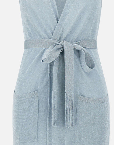 KANGRA Gilet lungo Light Blue Donna 