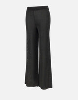 KANGRA Pantaloni palazzo in maglia BLACK Donna 